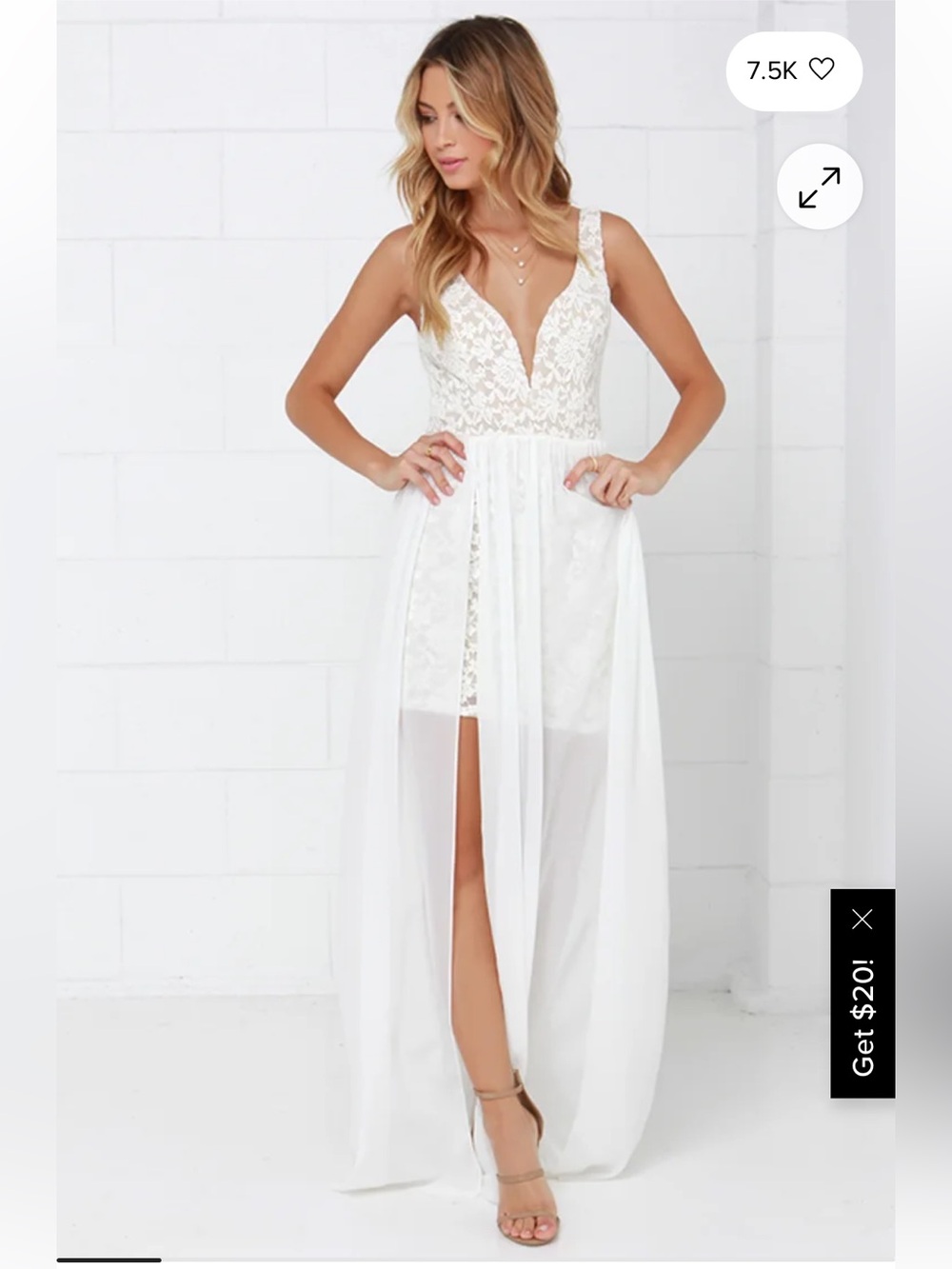 Lulus Make Way for Wonderful Off White Lace Maxi Dress